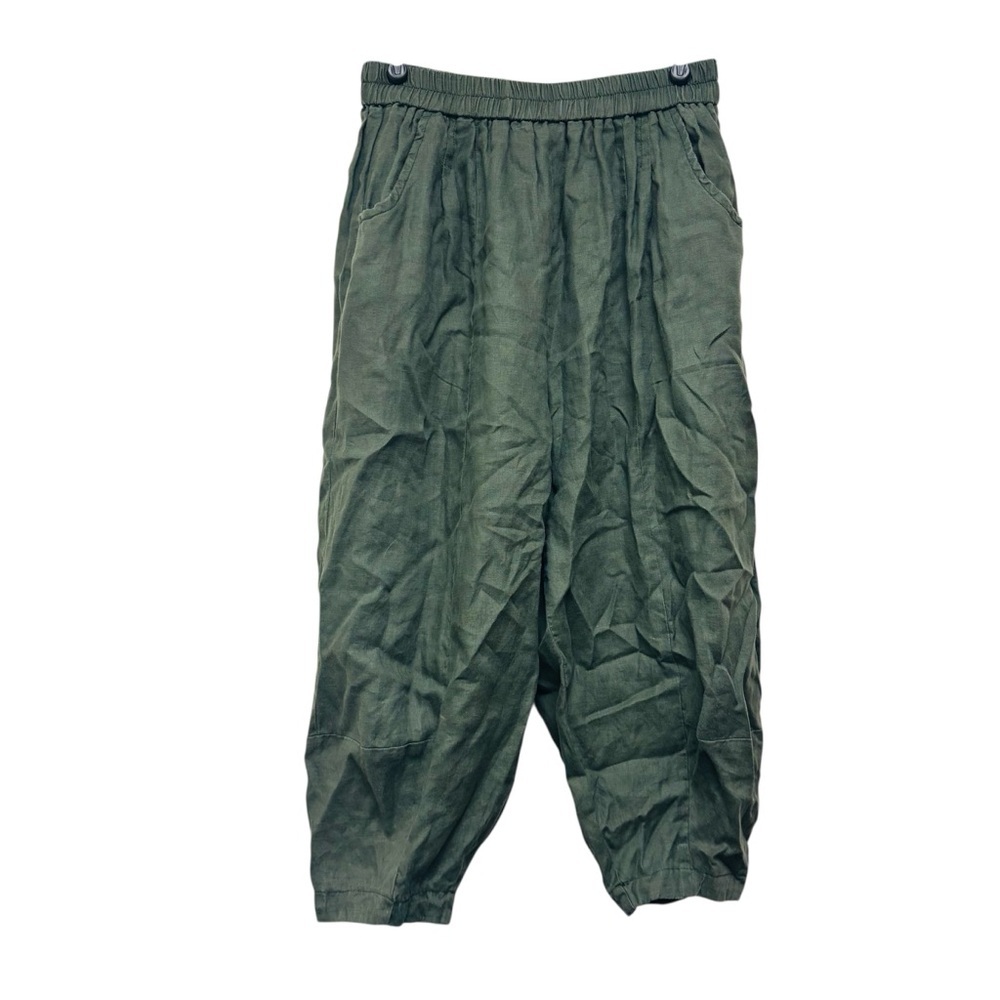 Women's Cropped Utility Pants in Olive Green